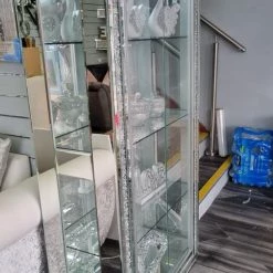 House Of Bling Furniture Boutique Crushed Diamond Display Cabinet Mirrored Side