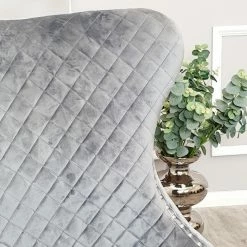 House Of Bling Furniture Boutique Valentino Grey Velvet Chairs