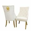 House Of Bling Furniture Boutique Valencia Lion Knock Plush Velvet Cream Chair Set
