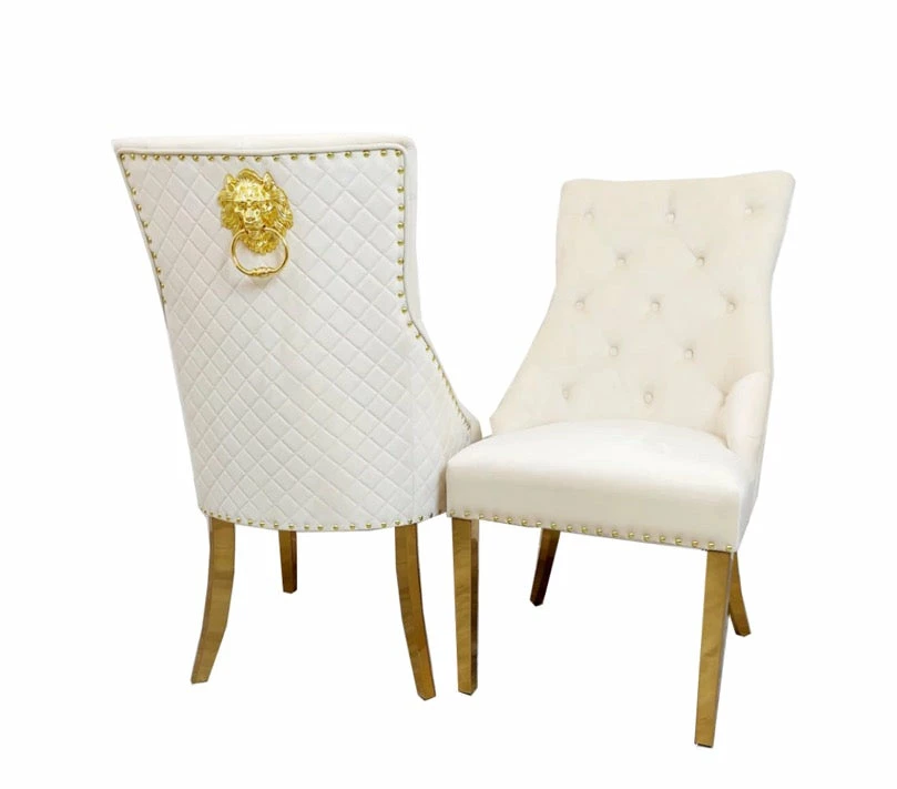 House Of Bling Furniture Boutique Valencia Lion Knock Plush Velvet Cream Chair Set 3 House Of Bling Furniture Boutique Valencia Lion Knock Plush Velvet Cream Chair Set