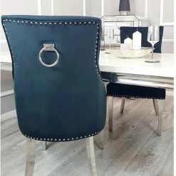 House Of Bling Furniture Boutique Dining Chairs Lara Knock Chair In Black Velvet