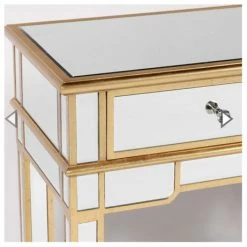 House Of Bling Furniture Boutique Console Tables Valencia 2 Drawer Mirrored Console Table Gold