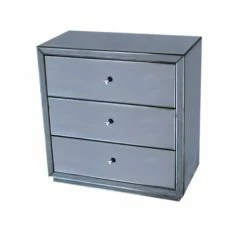 House Of Bling Furniture Boutique Smoked Mirror 3 Drawers