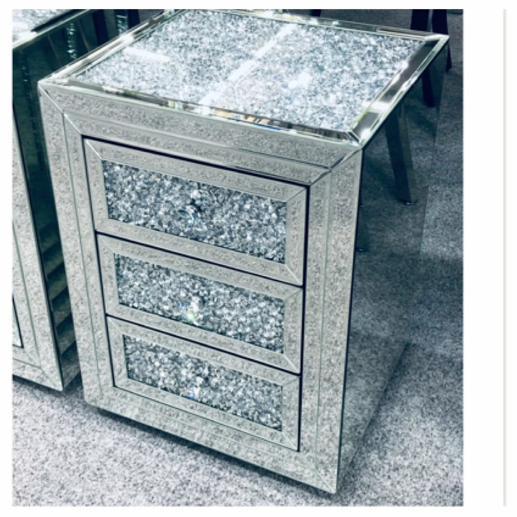 House Of Bling Furniture Boutique Sparkle Crushed Diamond Bedside Drawers Bedside Cabinets 4 House Of Bling Furniture Boutique Sparkle Crushed Diamond Bedside Drawers Bedside Cabinets