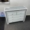 House Of Bling Furniture Boutique CRushed Diamond White Chest Of 5 Drawers