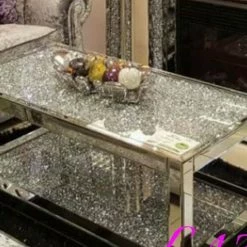 House Of Bling Furniture Boutique Two Tier Crushed Diamond Coffee Table