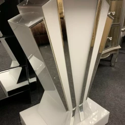 House Of Bling Furniture Boutique Bianca White Gloss Fan Console