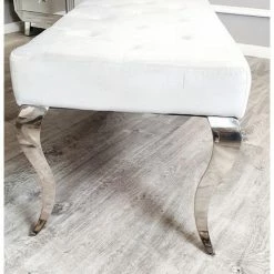 House Of Bling Furniture Boutique Cambridge Dining Bench In Light Grey Velvet