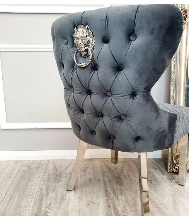 House Of Bling Furniture Boutique Dining Chairs Valentino Dark Grey Velvet Chairs 3 House Of Bling Furniture Boutique Dining Chairs Valentino Dark Grey Velvet Chairs