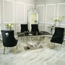 House Of Bling Furniture Boutique Dining Tables And Chairs Sets Madrid Glass Table With Knocker Chairs
