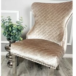 House Of Bling Furniture Boutique Park Lane Lion Knock Chairs Cream Mink Dining Chairs