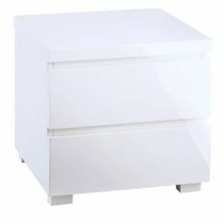 House Of Bling Furniture Boutique Porto High Gloss White Bedside Drawers
