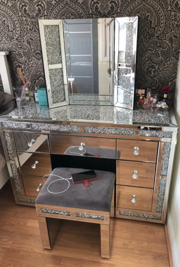 House Of Bling Furniture Boutique Crushed Diamond Top 7 Drawers Dressing Table 3 House Of Bling Furniture Boutique Crushed Diamond Top 7 Drawers Dressing Table