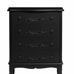 House Of Bling Furniture Boutique ANTOINETTE 4 Drawer Chest In Black