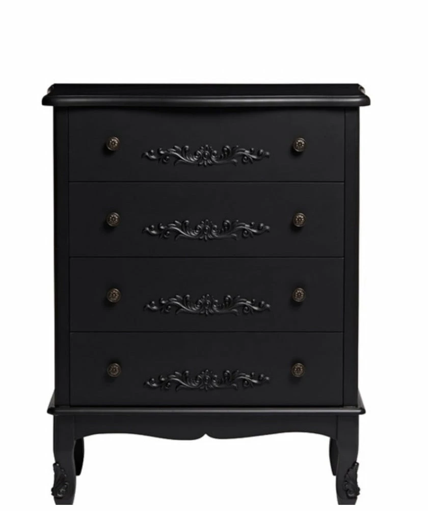 House Of Bling Furniture Boutique ANTOINETTE 4 Drawer Chest In Black 4 House Of Bling Furniture Boutique ANTOINETTE 4 Drawer Chest In Black