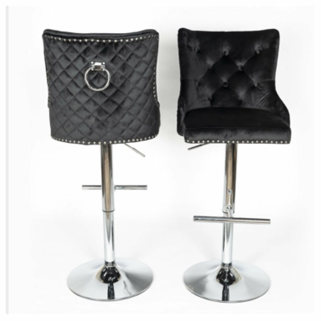 House Of Bling Furniture Boutique Lara Knocker Bar Stools Black 3 House Of Bling Furniture Boutique Lara Knocker Bar Stools Black