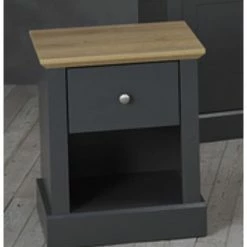 House Of Bling Furniture Boutique Bedside Cabinets Plymouth Bedside Drawers Lamp Table Grey