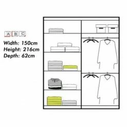 House Of Bling Furniture Boutique Diana Wardrobe Available In 2 Sizes