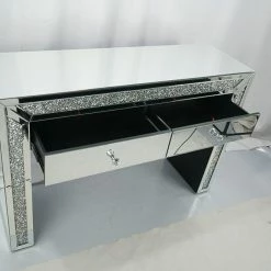 House Of Bling Furniture Boutique 2 Drawer Crushed Diamond Dressing Table Dressing Tables