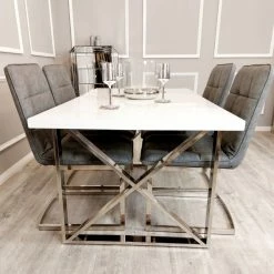House Of Bling Furniture Boutique Claridge Dining Table With Chairs