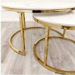 House Of Bling Furniture Boutique Side Tables Lara Coffee White Sintered Stone Tables