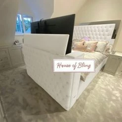 House Of Bling Furniture Boutique Luxury Beds Ashley Mirrored TV Bed