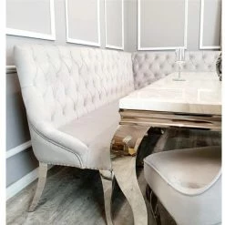 House Of Bling Furniture Boutique Dining Tables And Chairs Sets Cambridge Dining Table Bench Light Grey