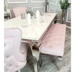 House Of Bling Furniture Boutique Cambridge Dining Bench In Pink Velvet Benches