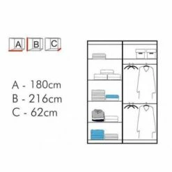 House Of Bling Furniture Boutique Niece Wardrobe In Grey Different Size Options Available