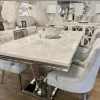 House Of Bling Furniture Boutique Ariana Marble X Cream Marble Table Top With Chairs Dining Tables And Chairs Sets