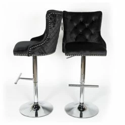 House Of Bling Furniture Boutique Lara Knocker Bar Stools Black
