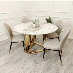House Of Bling Furniture Dining Tables Zara Round Marble Dining Table With Chair Option
