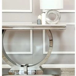 House Of Bling Furniture Boutique Buxford Marble Console Table Smoked Cream