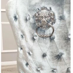 House Of Bling Furniture Boutique Park Lane Lion Knock Chairs Pewter Shimmer Velvet Dining Chairs