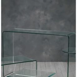 House Of Bling Furniture Boutique Azure Glass Contemporary Console Table