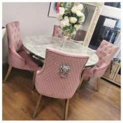 House Of Bling Furniture Boutique Oxford Dining Table Marble Top With Lion Knocker Chairs Dining Tables
