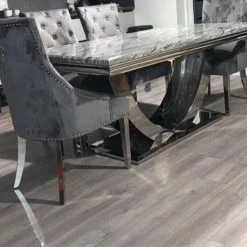 House Of Bling Furniture Boutique Madrid Marble Table With Knocker Chairs
