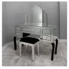 House Of Bling Furniture Boutique Curved Clear Mirrored Dressing Table