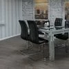 House Of Bling Furniture Boutique Crushed Diamond Table With Faux Leather Black Chairs