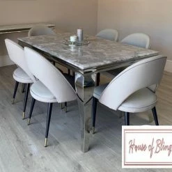 House Of Bling Furniture Boutique Dining Tables And Chairs Sets Cambridge Marble Table With Chairs