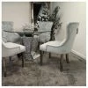 House Of Bling Furniture Boutique Crushed Diamond Round Table With 4 Grey Knocker Chairs Dining Tables And Chairs Sets