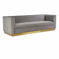 House Of Bling Furniture Boutique Sofas Opal 3 Seater Grey Luxury Velvet Sofa
