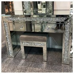 House Of Bling Furniture Boutique Dressing Tables Crushed Diamond Dressing Table With Stool And Mirror