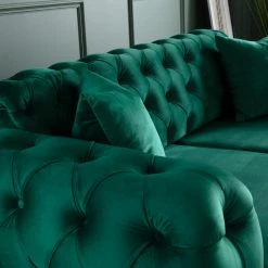 House Of Bling Furniture Boutique Roma Chesterfield Sofa Set In Green French Velvet Sofas