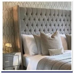House Of Bling Furniture Boutique Studded Chelsea Wing Headboard. Luxury Beds