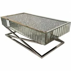 House Of Bling Furniture Boutique Elegance Crushed Diamond Console Table