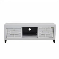 House Of Bling Furniture Boutique TV Cabinets White Glass Geo Tv Unit