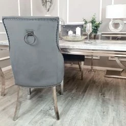 House Of Bling Furniture Boutique Lara Knock Chair In Dark Grey Dining Chairs