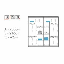 House Of Bling Furniture Boutique Niece Wardrobe In Grey Different Size Options Available