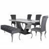 House Of Bling Furniture Boutique Dining Tables And Chairs Sets Madrid Marble Table With Smoked White Marble Top